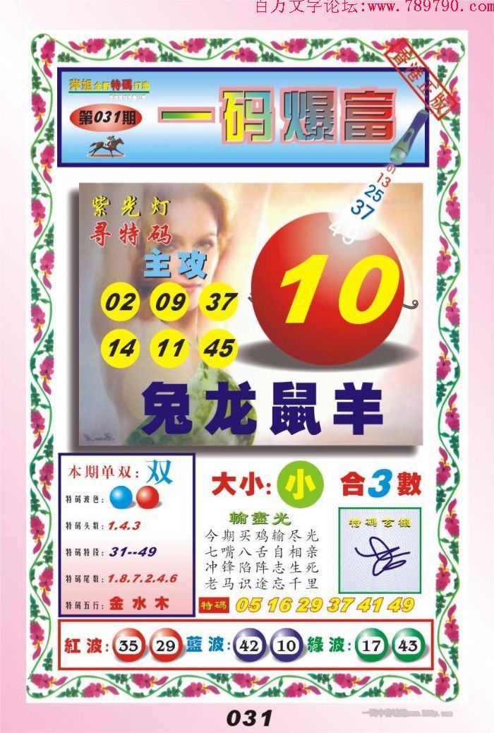 031期：玄机图/百家姓/七星图/好图乐翻天/藏宝图/发财玄机图/跑狗图/蛇蛋图/彩民提供