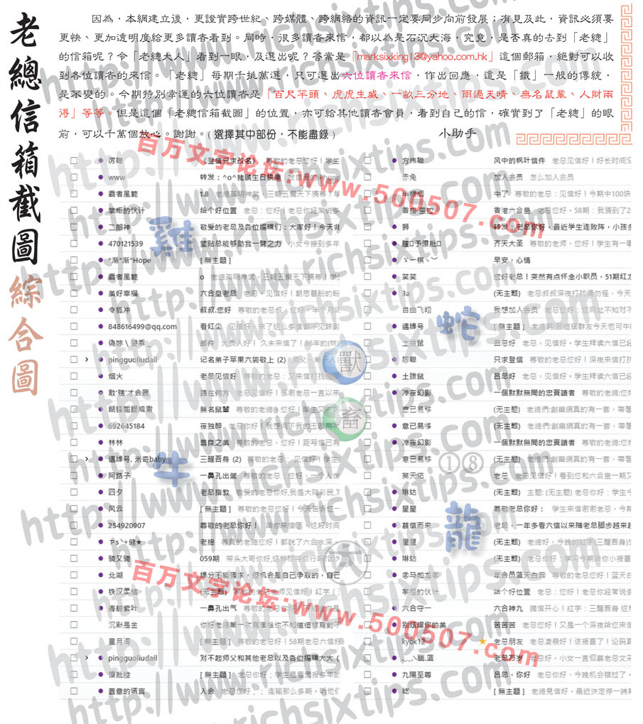 059期：彩民推荐六合皇信箱+貼信(紅字：一鼻孔出氣)