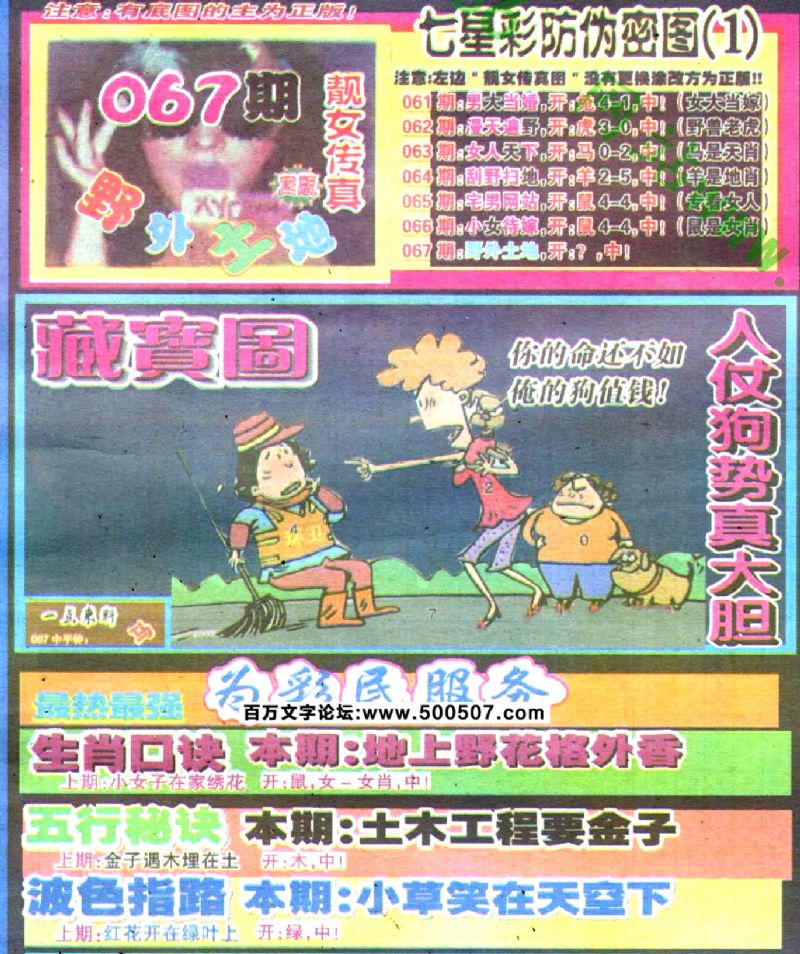 067期：玄机图/百家姓/七星图/好图乐翻天/藏宝图/发财玄机图/跑狗图/蛇蛋图/彩民提供